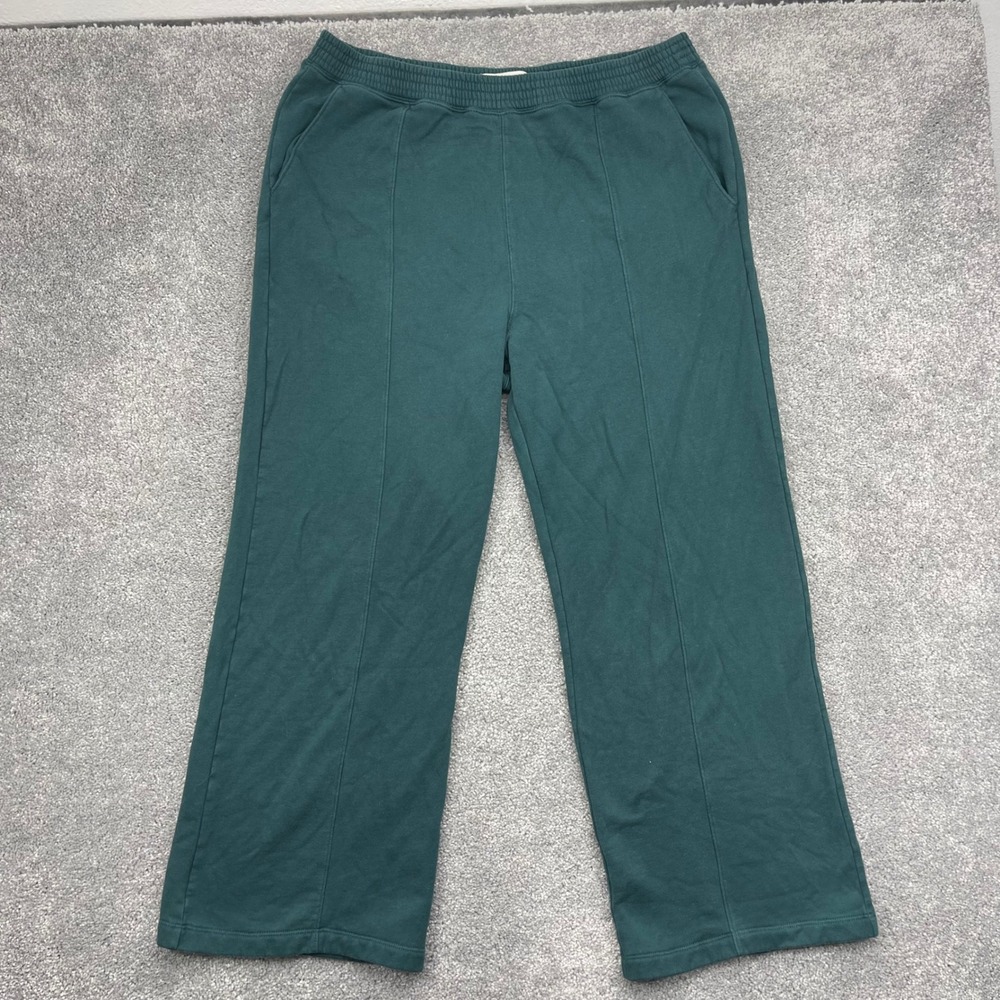 Abercrombie & Fitch Sweatpants XL Soft A&F Wide Leg Pintuck Forest Green